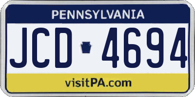 PA license plate JCD4694