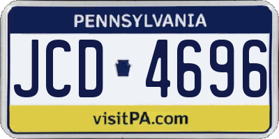PA license plate JCD4696