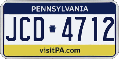 PA license plate JCD4712