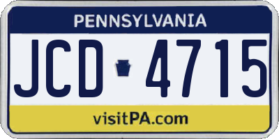 PA license plate JCD4715