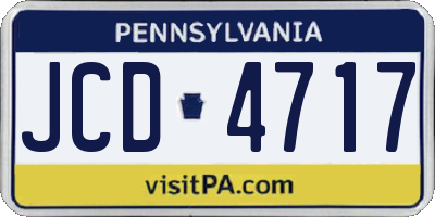 PA license plate JCD4717