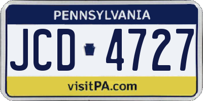 PA license plate JCD4727