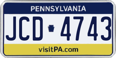 PA license plate JCD4743