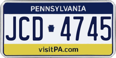 PA license plate JCD4745