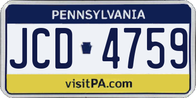 PA license plate JCD4759
