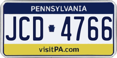 PA license plate JCD4766