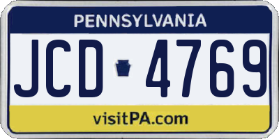 PA license plate JCD4769