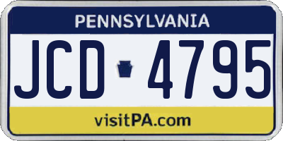 PA license plate JCD4795