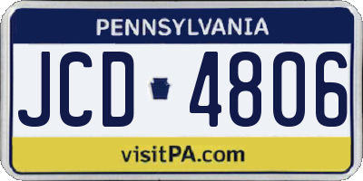 PA license plate JCD4806