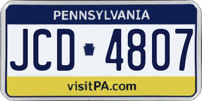 PA license plate JCD4807