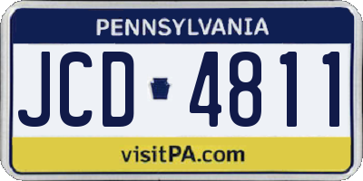 PA license plate JCD4811