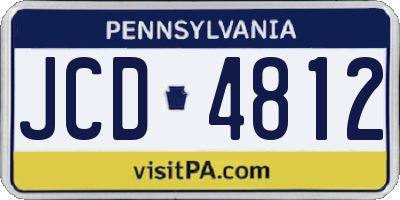 PA license plate JCD4812