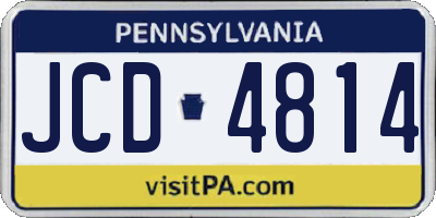 PA license plate JCD4814