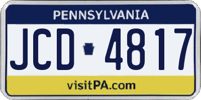 PA license plate JCD4817