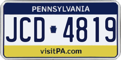 PA license plate JCD4819