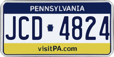 PA license plate JCD4824