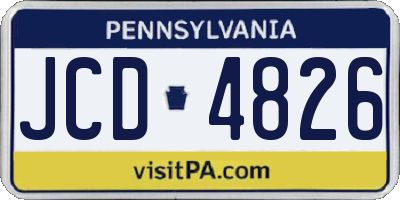 PA license plate JCD4826