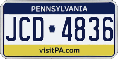 PA license plate JCD4836