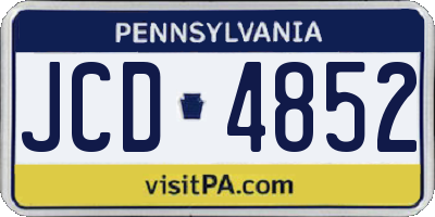 PA license plate JCD4852