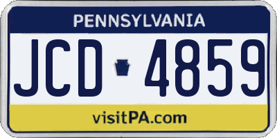 PA license plate JCD4859