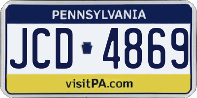 PA license plate JCD4869