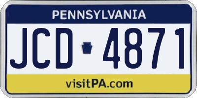 PA license plate JCD4871