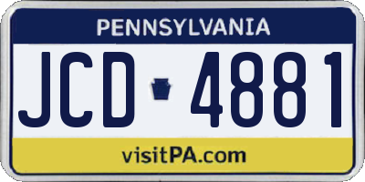 PA license plate JCD4881