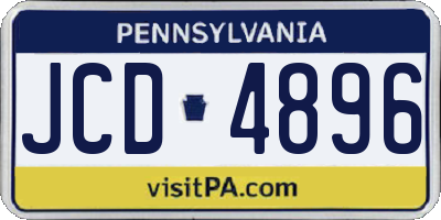 PA license plate JCD4896