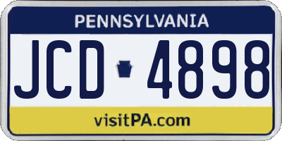 PA license plate JCD4898