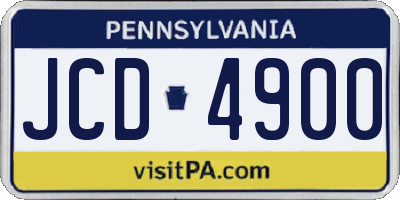 PA license plate JCD4900
