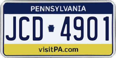 PA license plate JCD4901