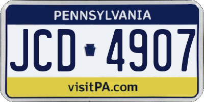 PA license plate JCD4907