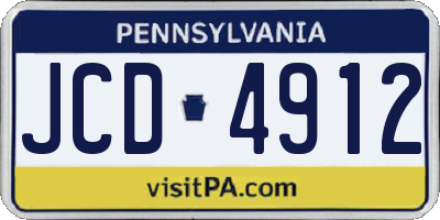 PA license plate JCD4912
