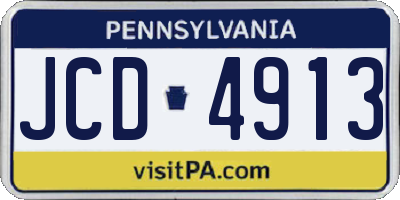 PA license plate JCD4913