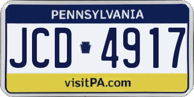 PA license plate JCD4917
