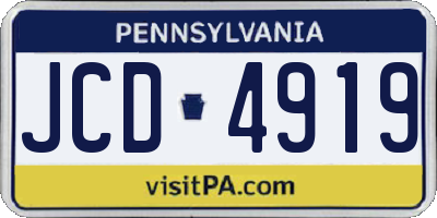 PA license plate JCD4919