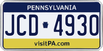 PA license plate JCD4930