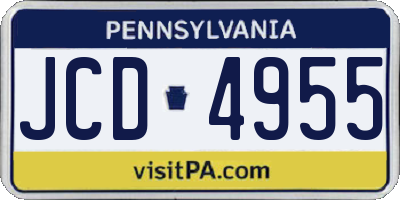 PA license plate JCD4955