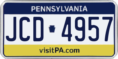 PA license plate JCD4957