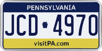 PA license plate JCD4970