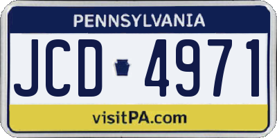 PA license plate JCD4971