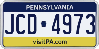 PA license plate JCD4973