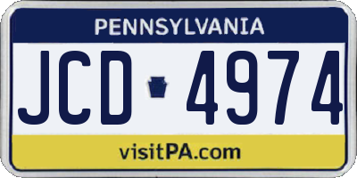 PA license plate JCD4974
