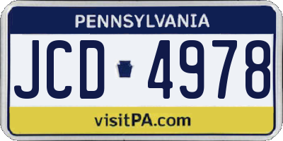 PA license plate JCD4978