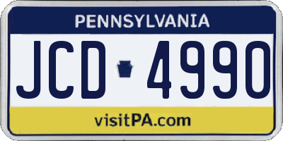 PA license plate JCD4990