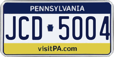 PA license plate JCD5004