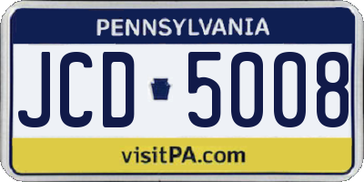 PA license plate JCD5008