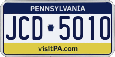 PA license plate JCD5010