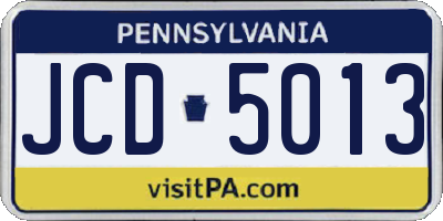 PA license plate JCD5013