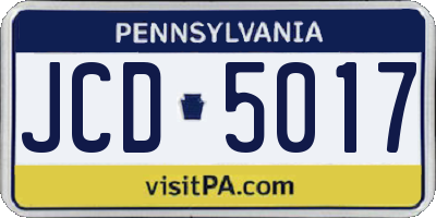 PA license plate JCD5017